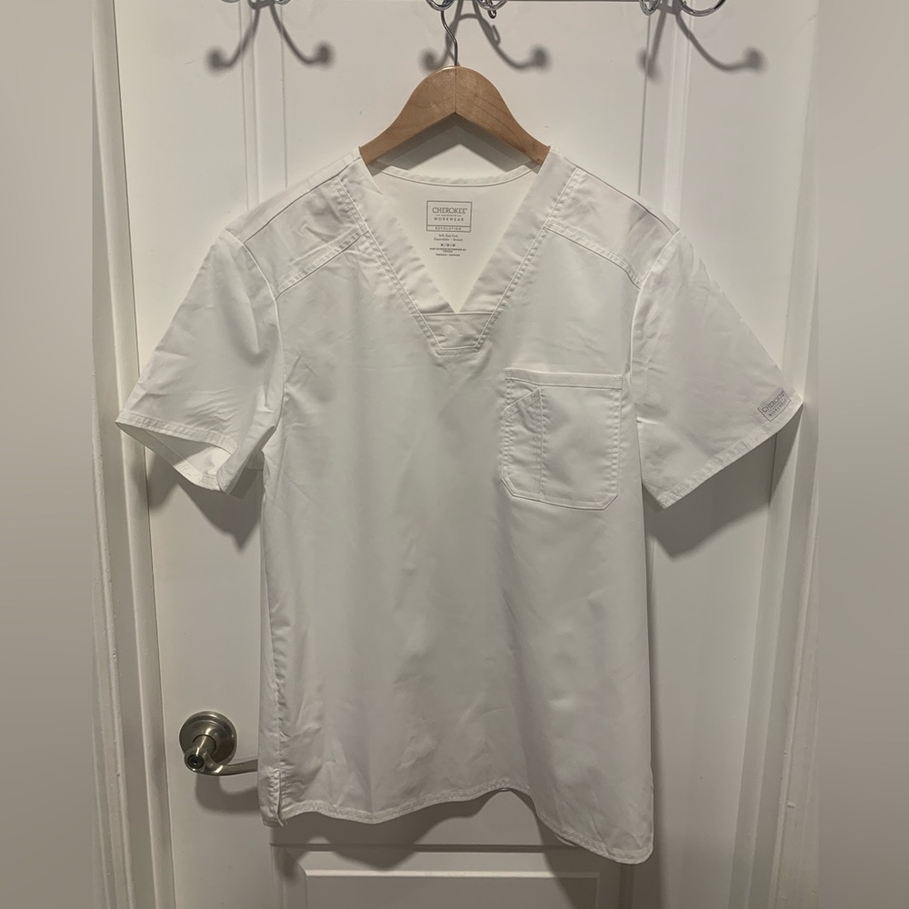 Cherokee White V-Neck Scrubs Set